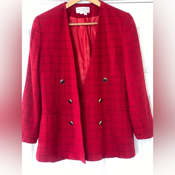 Vintage Red Double-Breasted Blazer - Picture 9 of 9